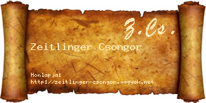 Zeitlinger Csongor névjegykártya